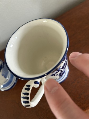 Delft Blue Handpainted Holland Plates Windmill Coffee Cups Fan Lot of 6 Vintage - Picture 16 of 16