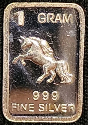 1 Gram .999 Fine Silver Art Bar Ingot. Unicorn . Fun Way Dip Into Investing.