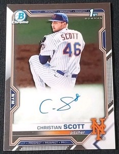 2021 Bowman Draft Chrome Christian Scott 1st Prospect #CDA-CS Autograph