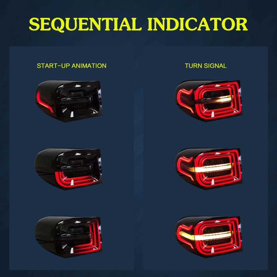 Luces traseras LED VLAND ahumadas para FJ Cruiser 2007-2014 con animación y secuencia L+R Foto 4 de 4