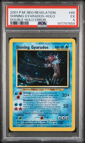2001 POKEMON NEO REVELATION DOUBLE HOLO ERR #65 SHINING GYARADOS-HOLO PSA 5