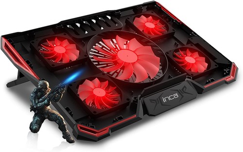 INCA ARRAX GAMING NOTEBOOK COOLER 5X FAN, 6 STEPS, 2X USB, 13 '-17' - 第 9/9 張圖片