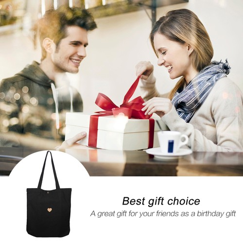 Bolso de mano portátil de un solo hombro de 1 pieza Bolso de mano simple Bolso de mano de lona - Imagen 4 de 12