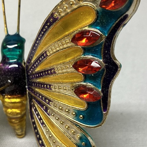 Pier 1 Imports Cloisonné 3” Butterfly Christmas Ornament Metal Colorful - Picture 5 of 13