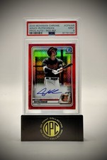 /5 Red Refractor 2020 Bowman Chrome Adley Rutschman Auto Prospect Card PSA
