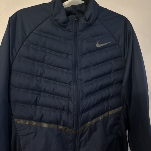 Men’s Nike Running Aeroloft 800 Blue Lightweight Jacket Down Size L - Picture 2 of 11