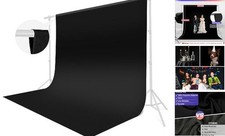 Backdrop Photo Backdrop Curtain for Photoshoot, Pure Photographic 10x10ft Black