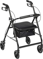 Medical Adult Rollator Walker Portable Folding Chair Seat for Handicap Disabled
