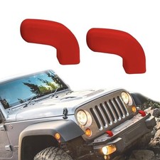 2PCS Front Bumper Tow Hook Rubber Sleeve Covers, Tow Hook Protector Red
