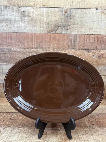 Fiestaware Chocolate Brown Oval Serving Platter 13” X 9” Fiesta Homer Laughlin