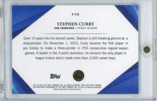 2023-24 Topps Chrome Sapphire Stephen Curry Infinite I-10 Warriors Case Hit - Picture 2 of 2