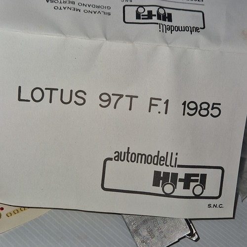 LOTUS RENAULT 97 T F1 1985 AUTOMODELLI HI FI kit 1/43 vintage - Picture 12 of 15