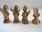 VTG Lot of 4 Praying CHERUB ANGEL GOLD Christmas 2.25" Plastic Ornaments Hong K — photo 5
