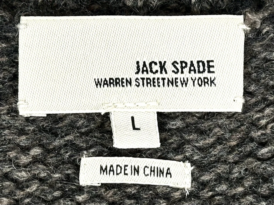 Jack Spade Warren Street Men’s Gray Zip Up Knit Mens Wool Cardigan Sz Large EUC - Image 2 of 4