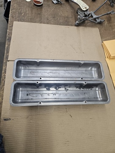 1955-1958 Corvette Tri-Five Bel-Air SBC 283 327 Valve Covers Chevrolet Script - Picture 17 of 19