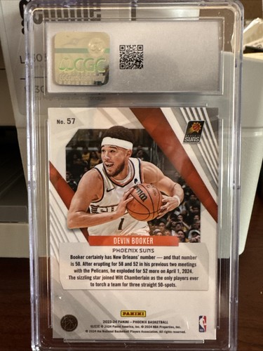 2023-24 Panini Phoenix - Devin Booker #57 Teal Lazer CGC 9 - Picture 2 of 2