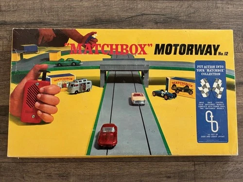 Vintage 1967 Matchbox Motorway Slot Car Track Set No 12 With Original Box