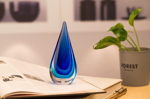 Hand-Blown Glass Decor - Murano-Style Glass Statue and Figurine, Blue - Picture 7 of 8