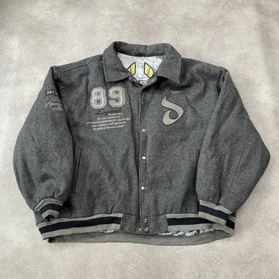 Veste Davoucci Varsity homme 5XL vintage laine mélangée Letterman, gris - Photo 1/4