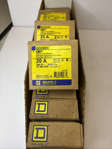 Interruttore magnetico termico quadrato D, QO220H, 20A, 2P, spina, 240V, 10kA - Foto 1 di 10