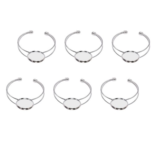 6 Pcs Bracelet Base Man Travel Braclet Charms Copper with Bezel Plate - Picture 8 of 12