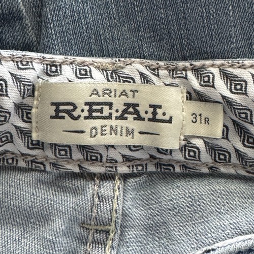 Ariat Real Denim High Rise Alondra Extreme Flare Jean Raw Hem 31R Western Retro - Picture 9 of 13
