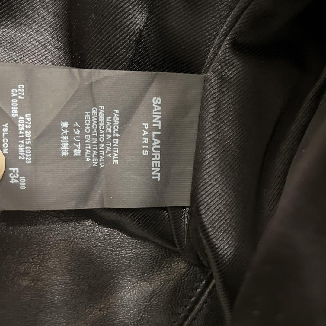 Giacca doppia SAINT LAURENT in pelle nera edizione Eddie