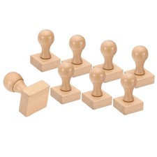 35mm Stamp Wood Square Handle, 8pcs Wooden Knobs Stamp Mounts Drawer Pulls