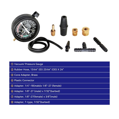 HFS(R) Vergaser Carb Ventil Kraftstoffpumpe Druck & Unterdruck Tester Manometer Test Kit - Bild 3 von 11