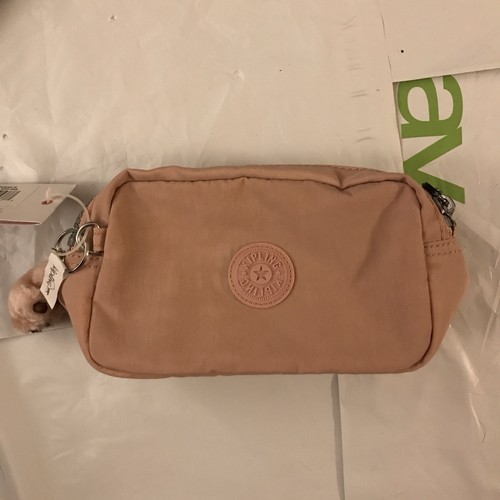 Kipling Red Cosmetic Case Accessory Travel Pencil Pouch Makeup Bag
