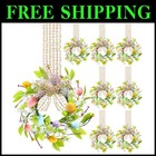 8-Piece Mini Easter Wreaths with Ribbon Bow