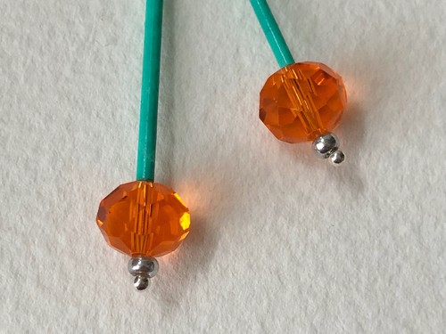 Dangly 'Lolly Pop' Earrings. Turquoise & Orange, Red, Pink or Purple Crystal - Picture 11 of 24