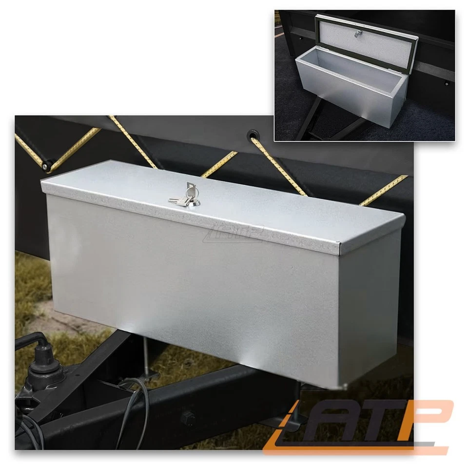 ENVA DEICHSELBOX METALLBOX VERZINKT ANHÄNGERBOX STAUBOX +Befestigungsmaterial - Bild 2 von 4