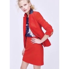 J.Crew Bright Red Corduroy Cotton Mini Skirt Size 6