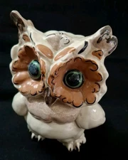 VTG Kay Finch TOOT Owl #188 Cream Browns Black HP 5.5"H Red Stamp 1939-1945