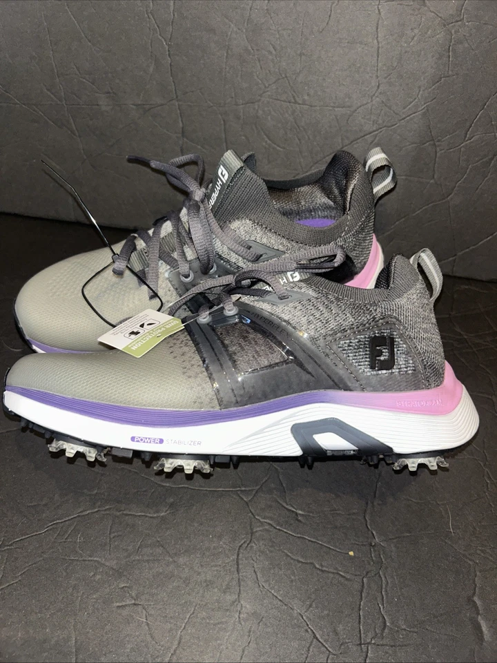 Zapatos de golf Footjoy para mujer, estabilizador de potencia Hyperflex, gris/púrpura, nuevos sin caja Foto 2 de 4