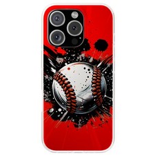 Graphic Case For Apple iPhone (16,15,14,13,12,11,X,8,7),Baseball Crash Print