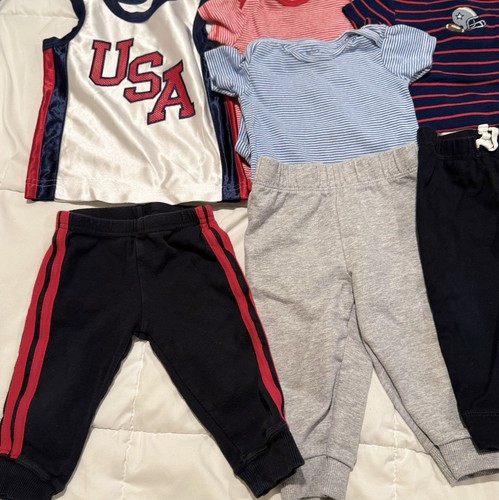 Y2K 2000 Carters Baby Boy Sports Jersey Bundle 12M Spring Outfits 11 Item 12-18M - Picture 4 of 18