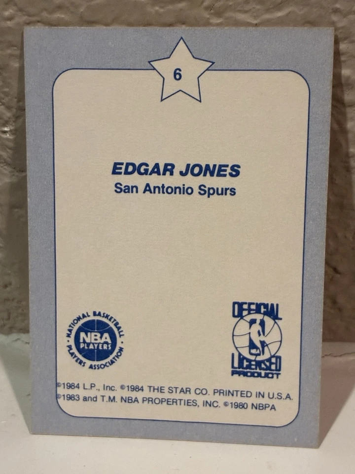 1984 Star All-Star Game Slam Dunk Edgar Jones #6 NRMT - Image 2 of 2