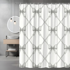 Cute Bow Pattern Shower Curtain - Black and White Design