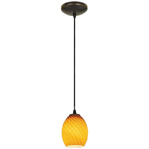 Access Lighting 28023-1C Brandy FireBird 6"W Mini Pendant - Cord - Orange - Picture 9 of 12