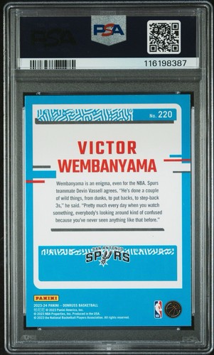 Victor Wembanyama 2023 Panini Donruss #220 Rookie PSA 9 - Picture 3 of 3