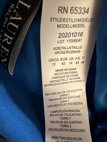 Traje de baño Lauren Ralph Lauren anillo sobre el hombro control abdomen de una pieza azul 12 - Imagen 7 de 7