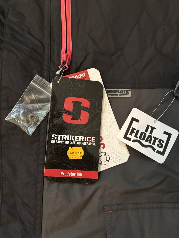 Nuevo babero Striker Predator negro/carbón para hombre Foto 4 de 4