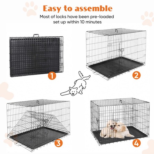 30 in Double Door Dog Crate with Divider | Durable, Leak-Proof, Easy to Clean - Afbeelding 5 van 7