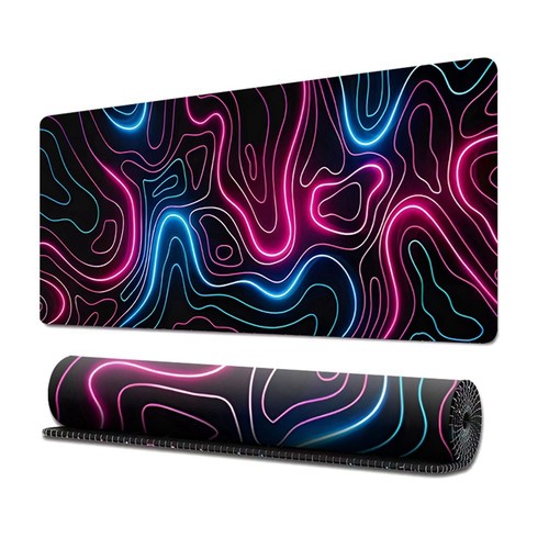 Topographic Contour Extended Big Mousepad, Desk Pad with 3mm Non-Slip Base N5Z7 - Afbeelding 3 van 8