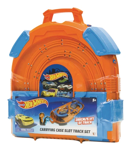 Hot Wheels Carrying Case Slot Car Race Track Set W/ (2) Controllers (2) Cars NEW