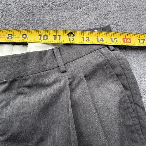 Chaps Ralph Lauren Pants Mens 33x34 Gray Pleated Dress Trousers Cuffed Classic - Picture 13 of 18
