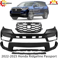 Front Bumper Cover & Grille Assembly Kit For 2022-2025 Honda Ridgeline Passport