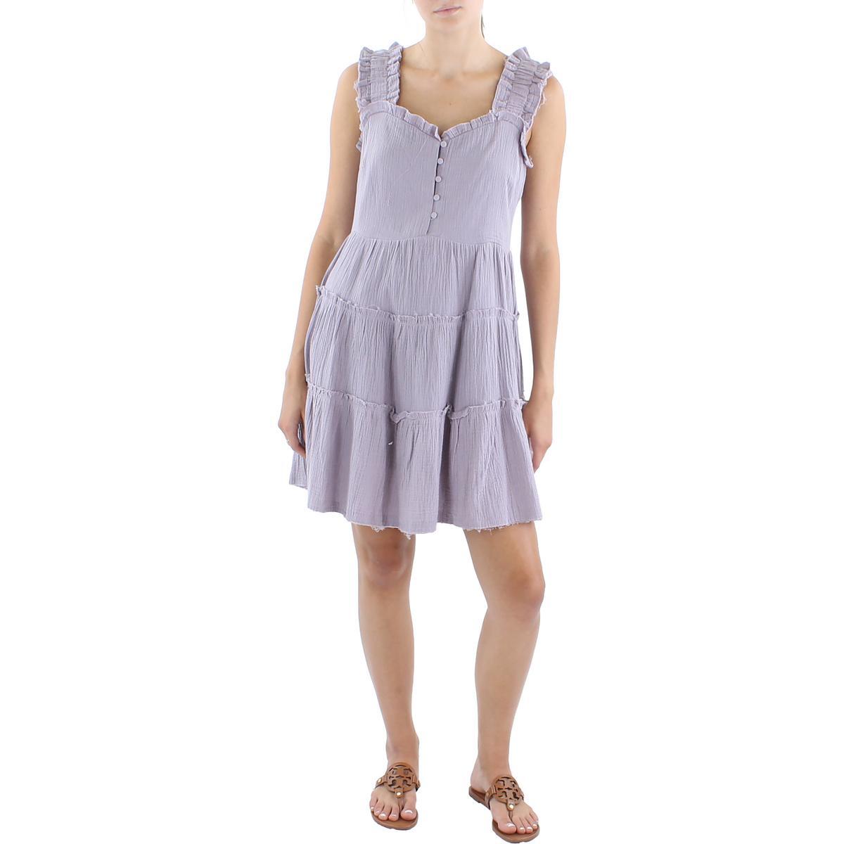 Женское фиолетовое многоярусное короткое мини-платье без рукавов Free the Roses M BHFO 4510